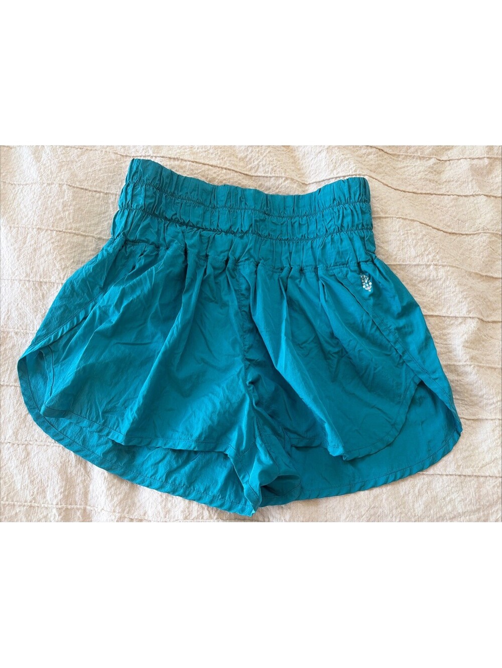 Free People Movement The Way Teal Athletic Shorts Flowy High Waist Size Large